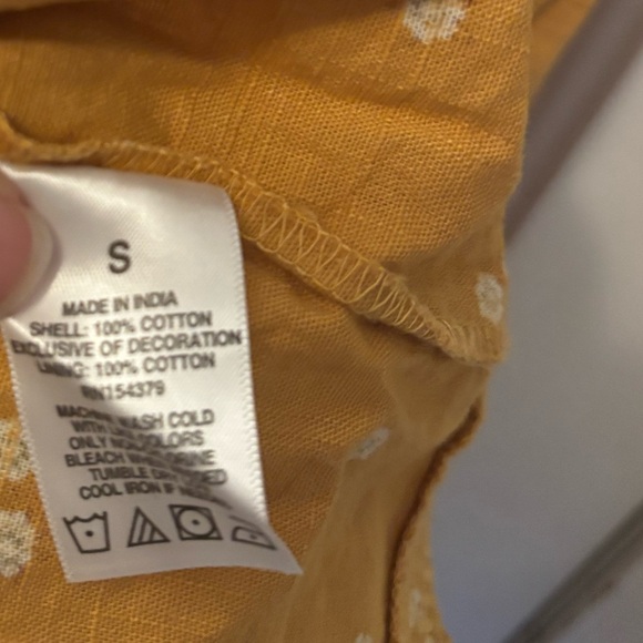 Aeropostale Yellow Daisy Floral Spaghetti Strap Mini Dress Cottage Babydoll Boho - Picture 4 of 5